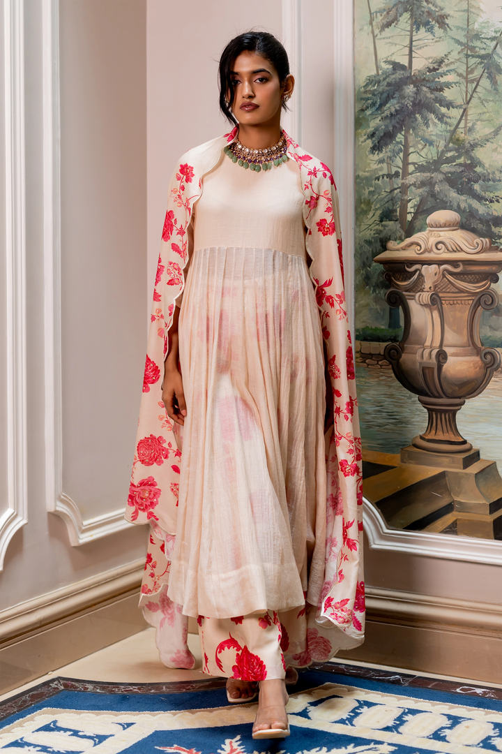 LAUREL ANARKALI SET – OFF WHITE