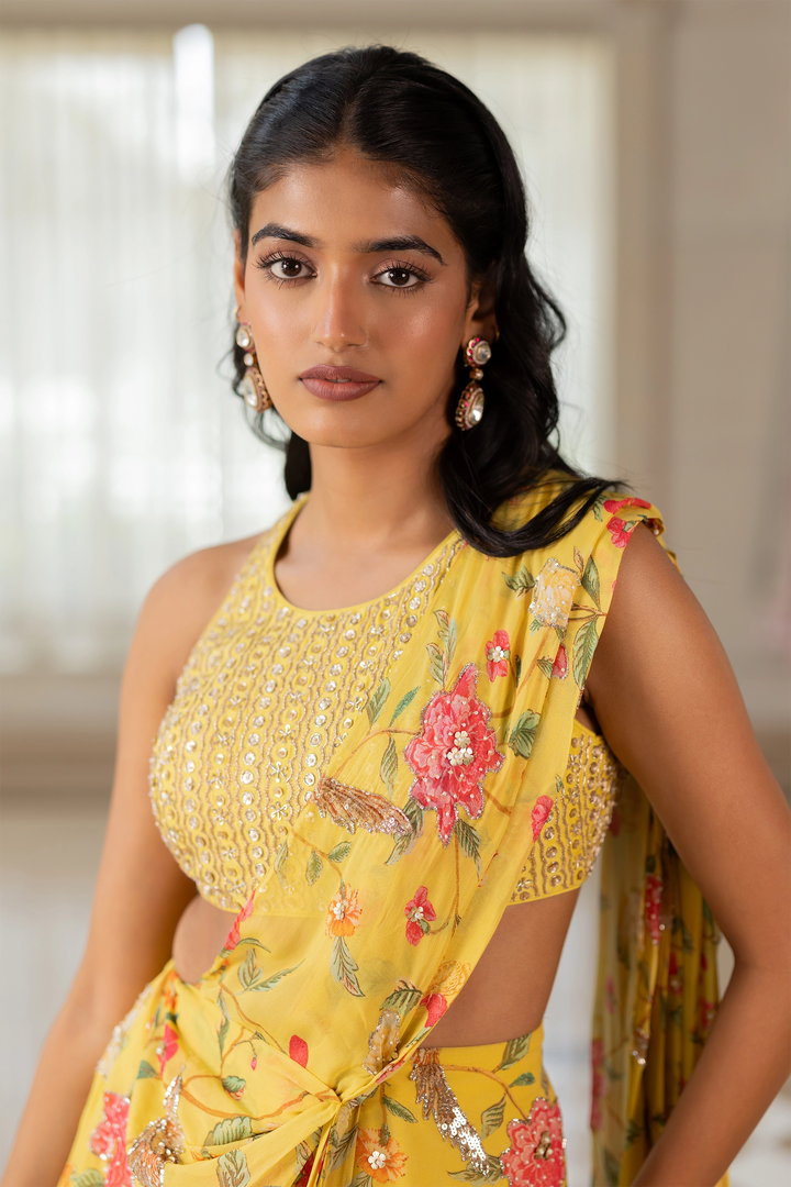 EMILY SAREE SET – MULTICOLOURED