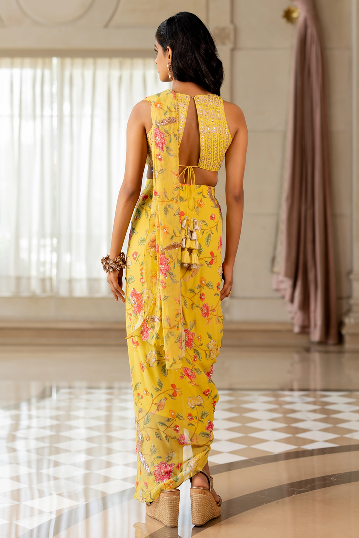 EMILY SAREE SET – MULTICOLOURED