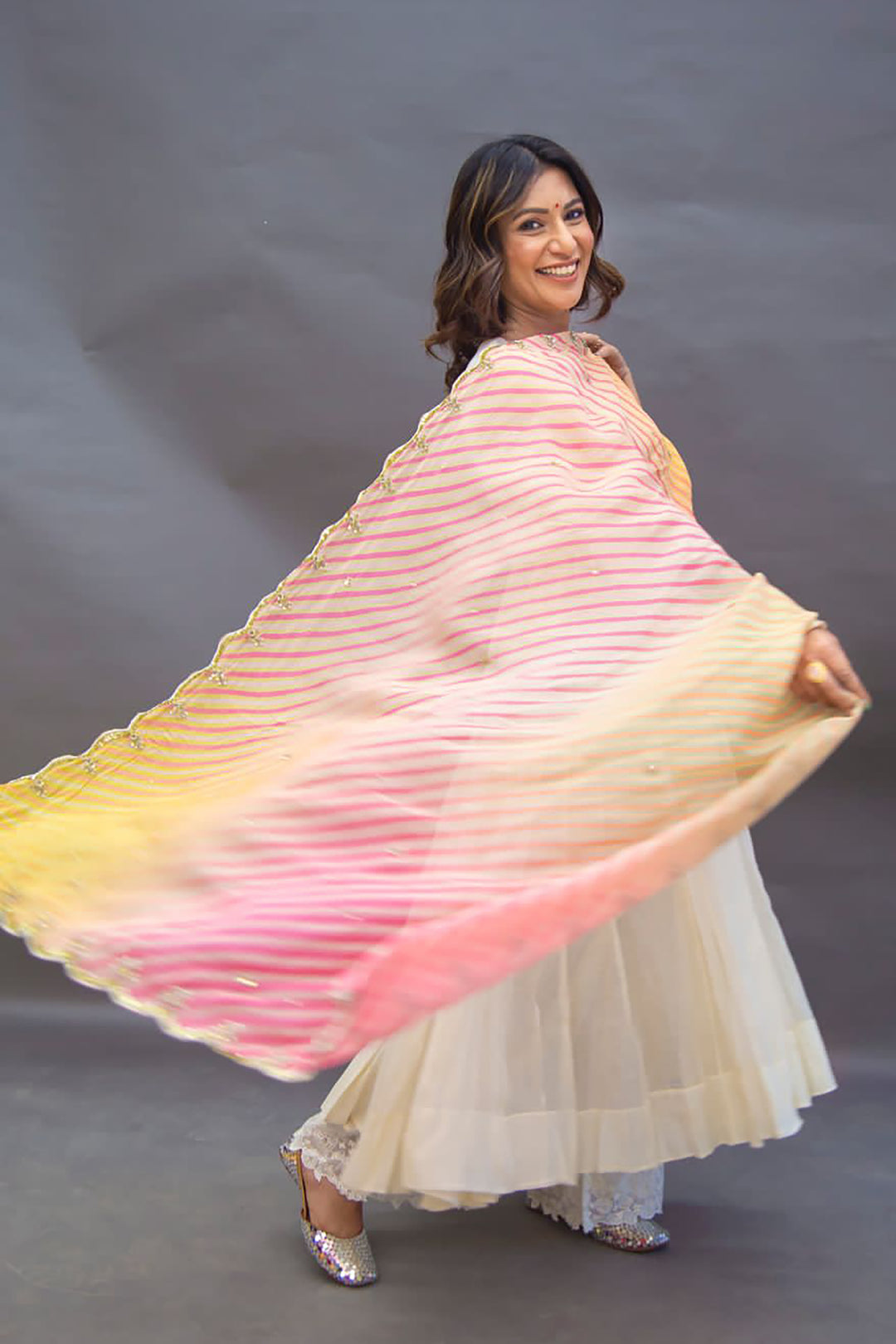 MISS MALINI IN THE FIZA ANARKALI SET