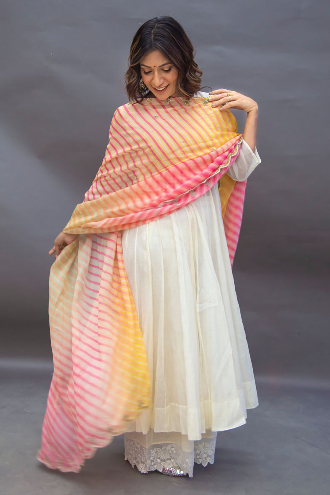 MISS MALINI IN THE FIZA ANARKALI SET