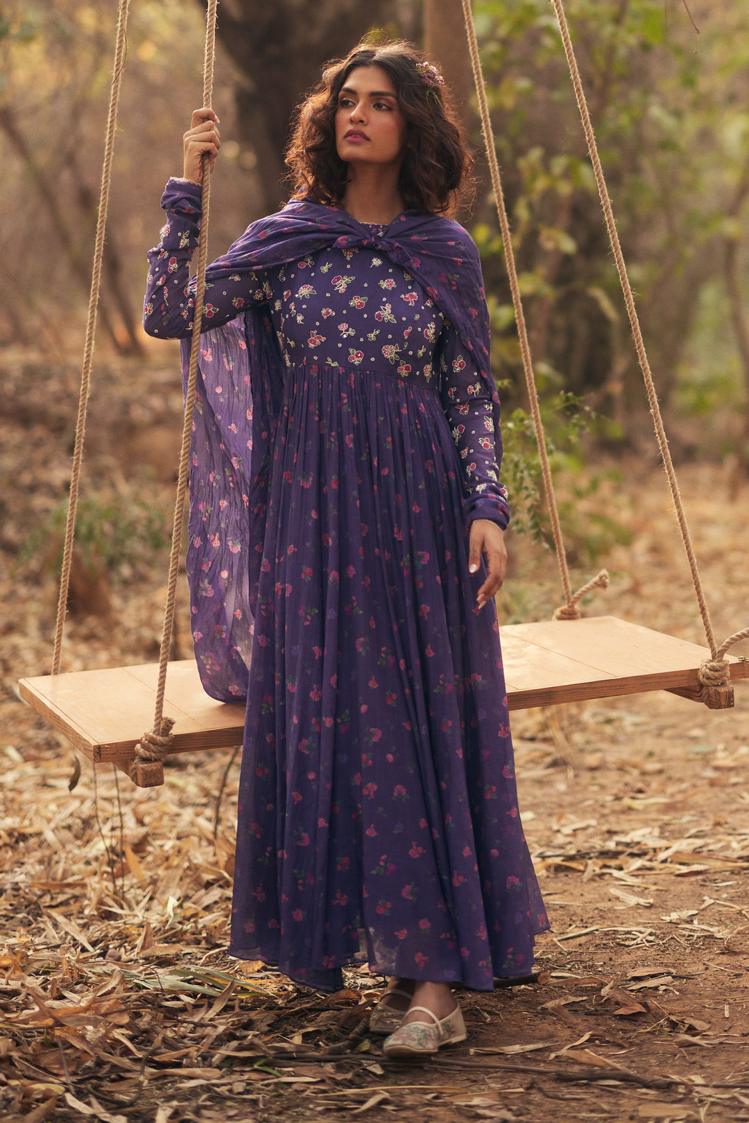 HARLOW ANARKALI SET – GRAPE