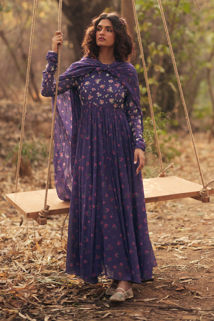 HARLOW ANARKALI SET – GRAPE