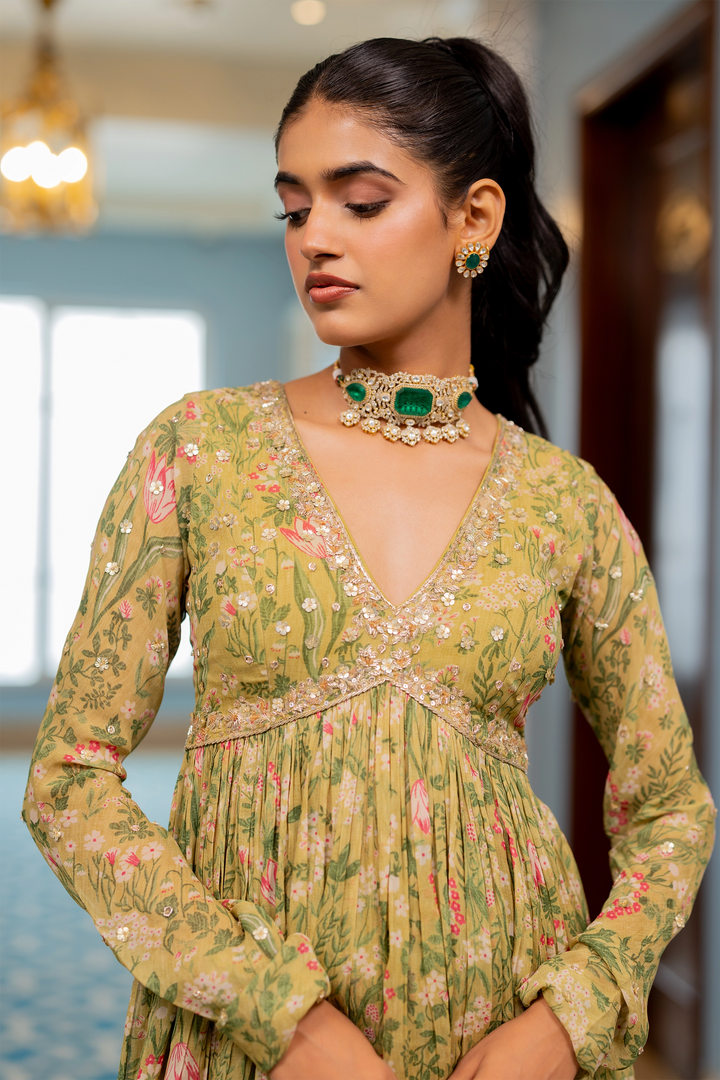 KEEVA PEPLUM SET – SAGE GREEN