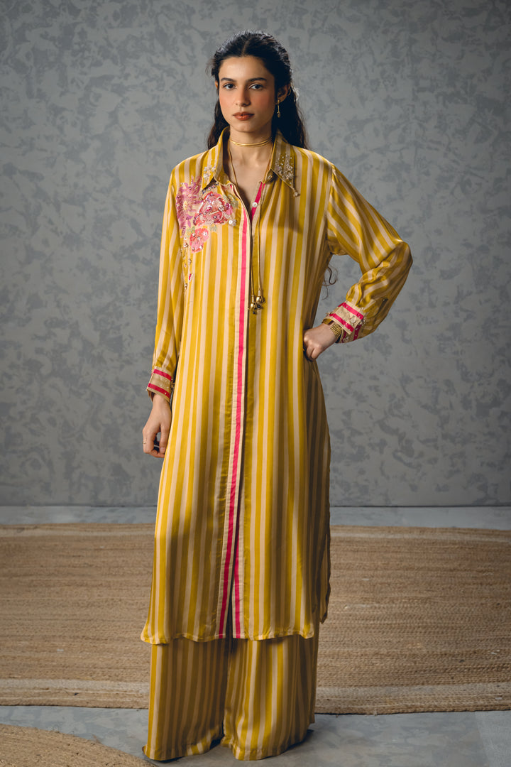 LACEY KURTA SET-  MUSTARD