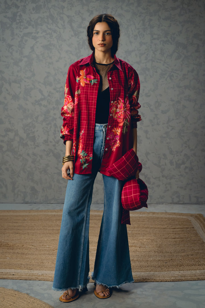 Jade shirt- BURGANDY