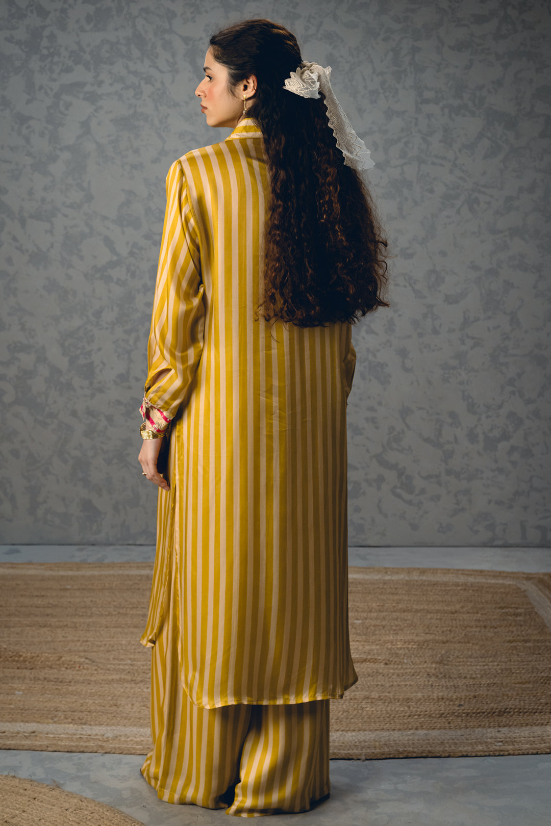 LACEY KURTA SET-  MUSTARD