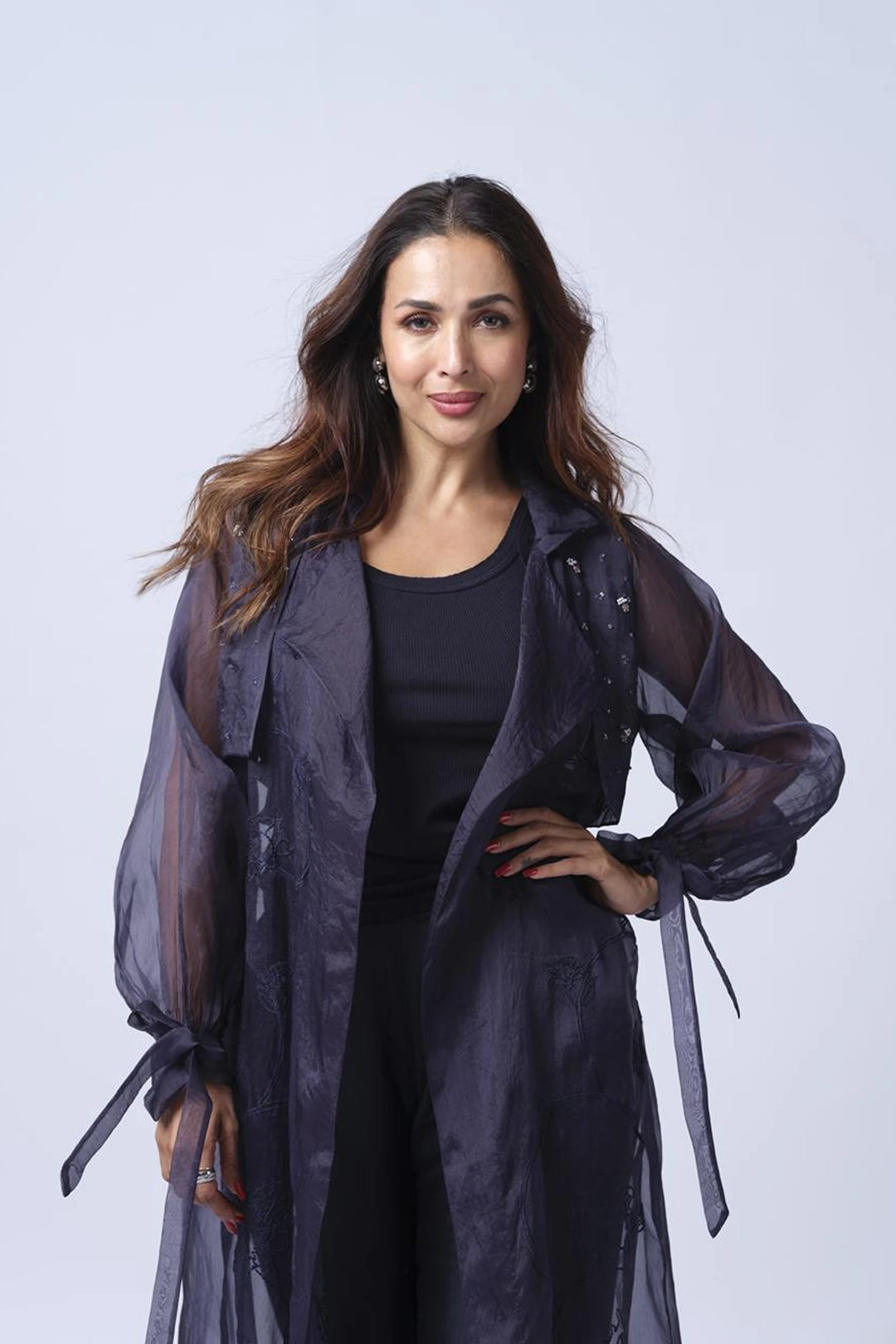 Malaika Arora in the Nami jacket set - NAVY BLUE