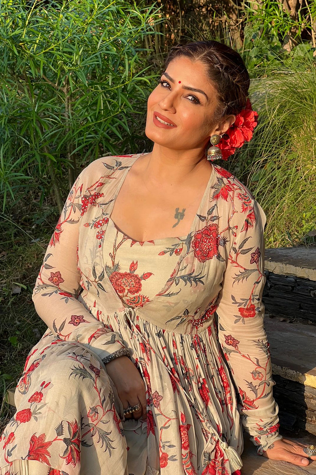 Raveena Tandon in the SANVI MAXI JACKET SET
