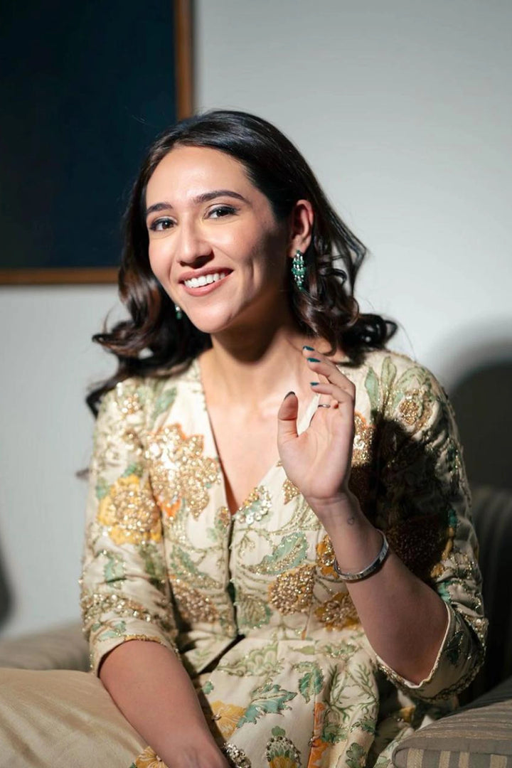 Sahiba Bali in the OLIVIA PEPLUM SET