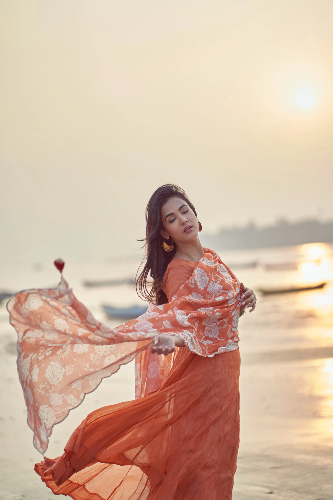 Sonal Chauhan in the LIVA ANARKALI SET – RUST