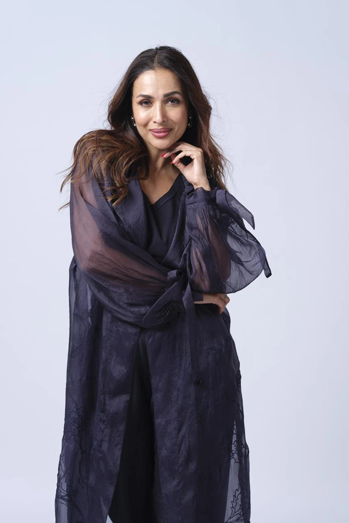 Malaika Arora in the Nami jacket set - NAVY BLUE