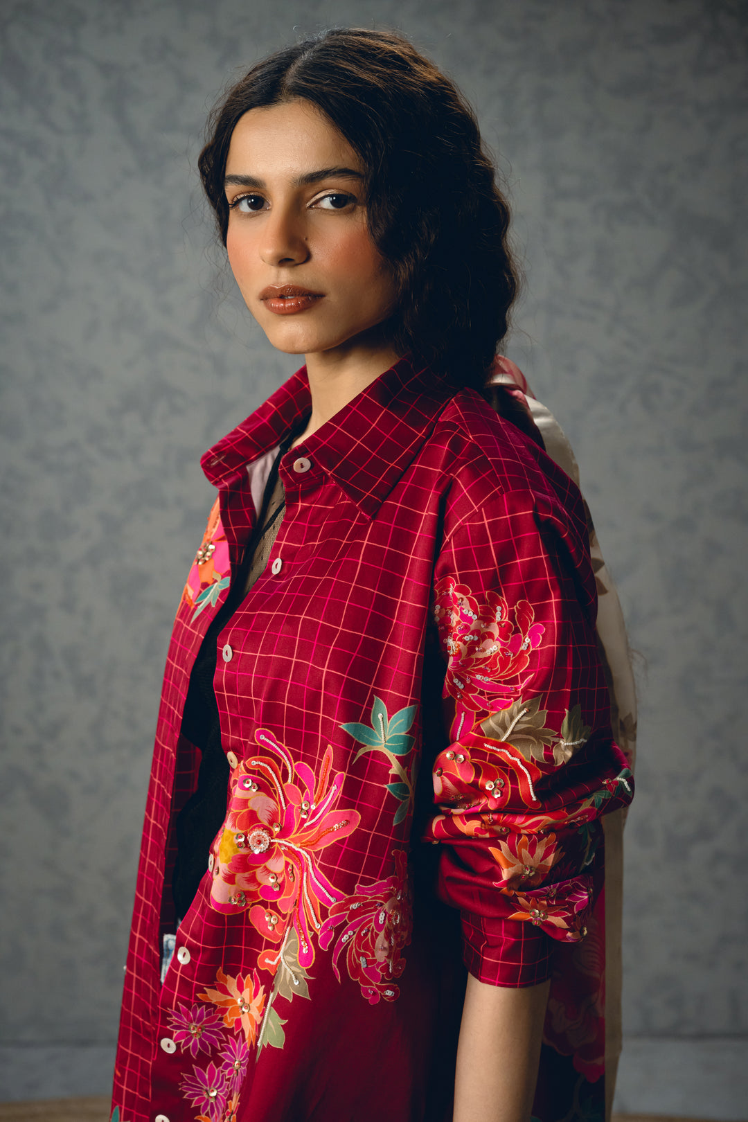 Jade shirt- BURGANDY