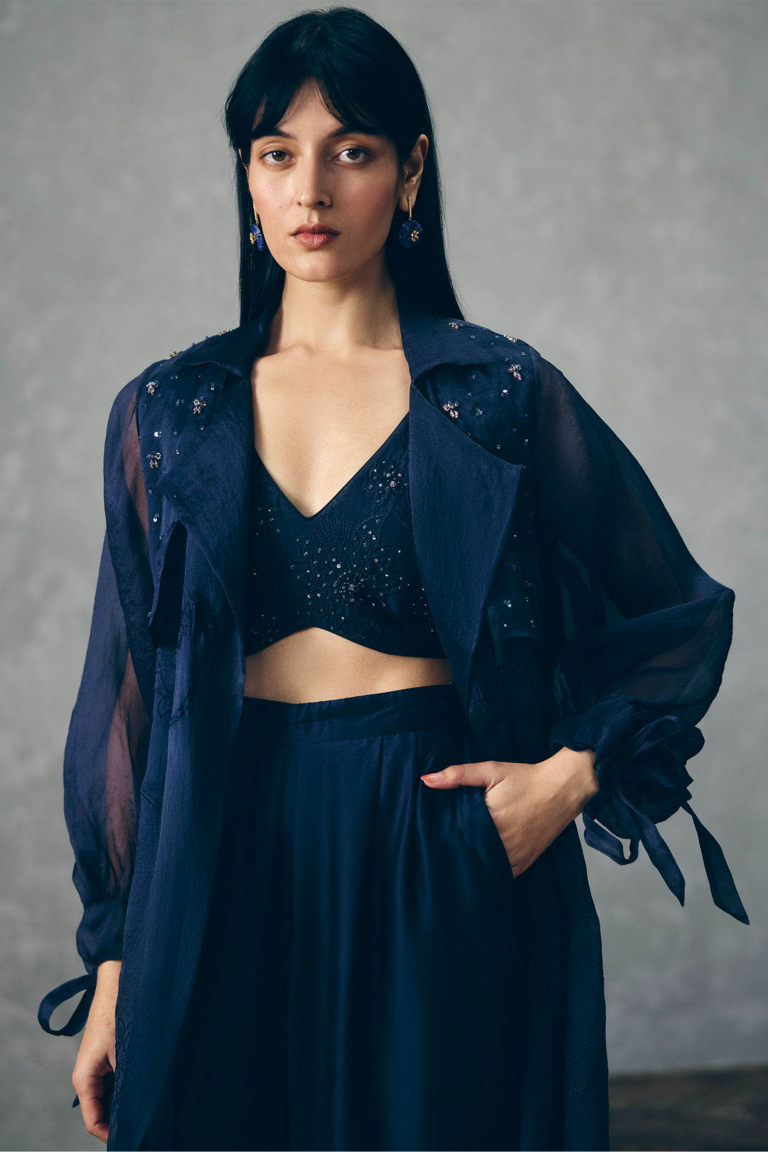 Nami jacket set - NAVY BLUE