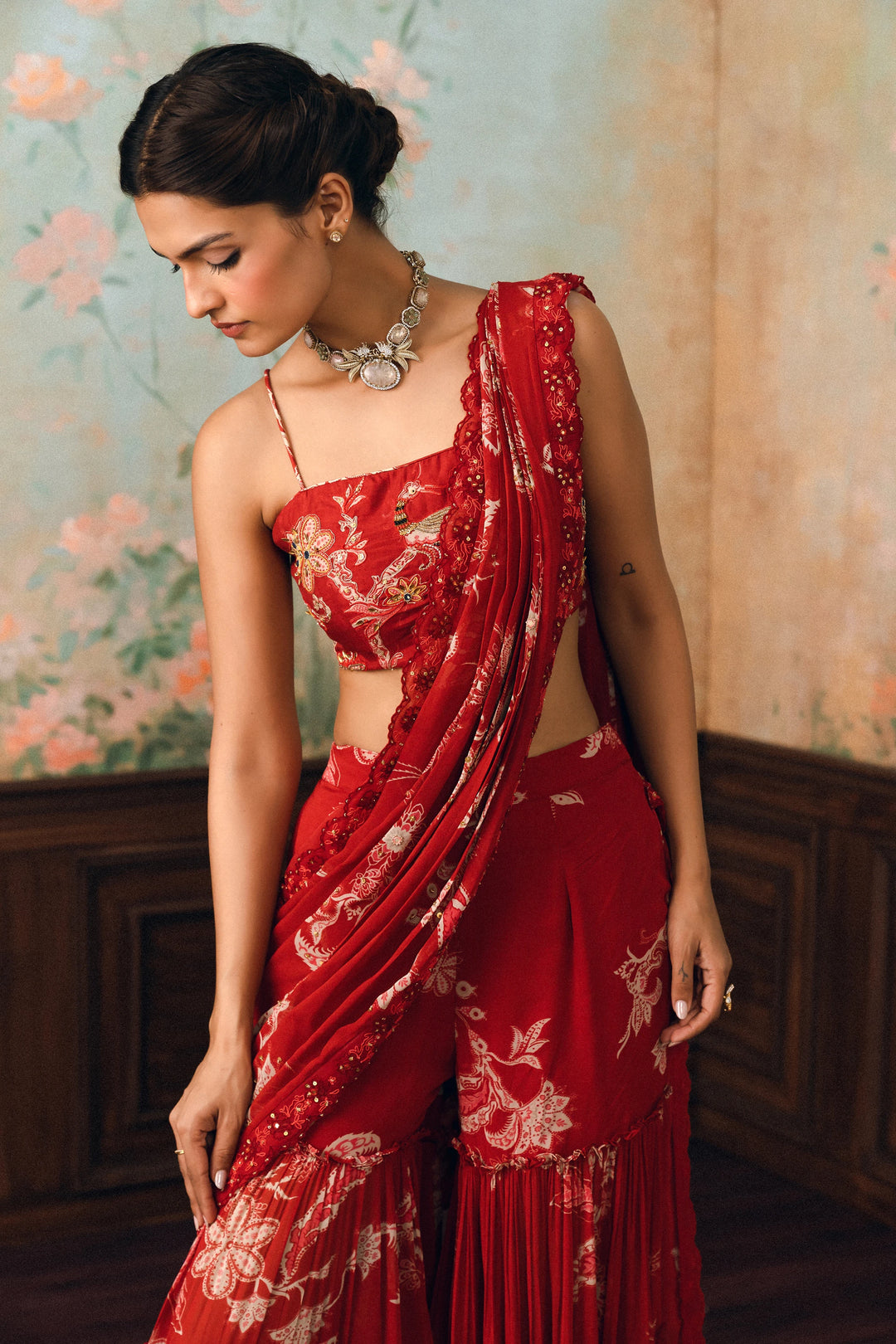 Zia Sharara saree set
