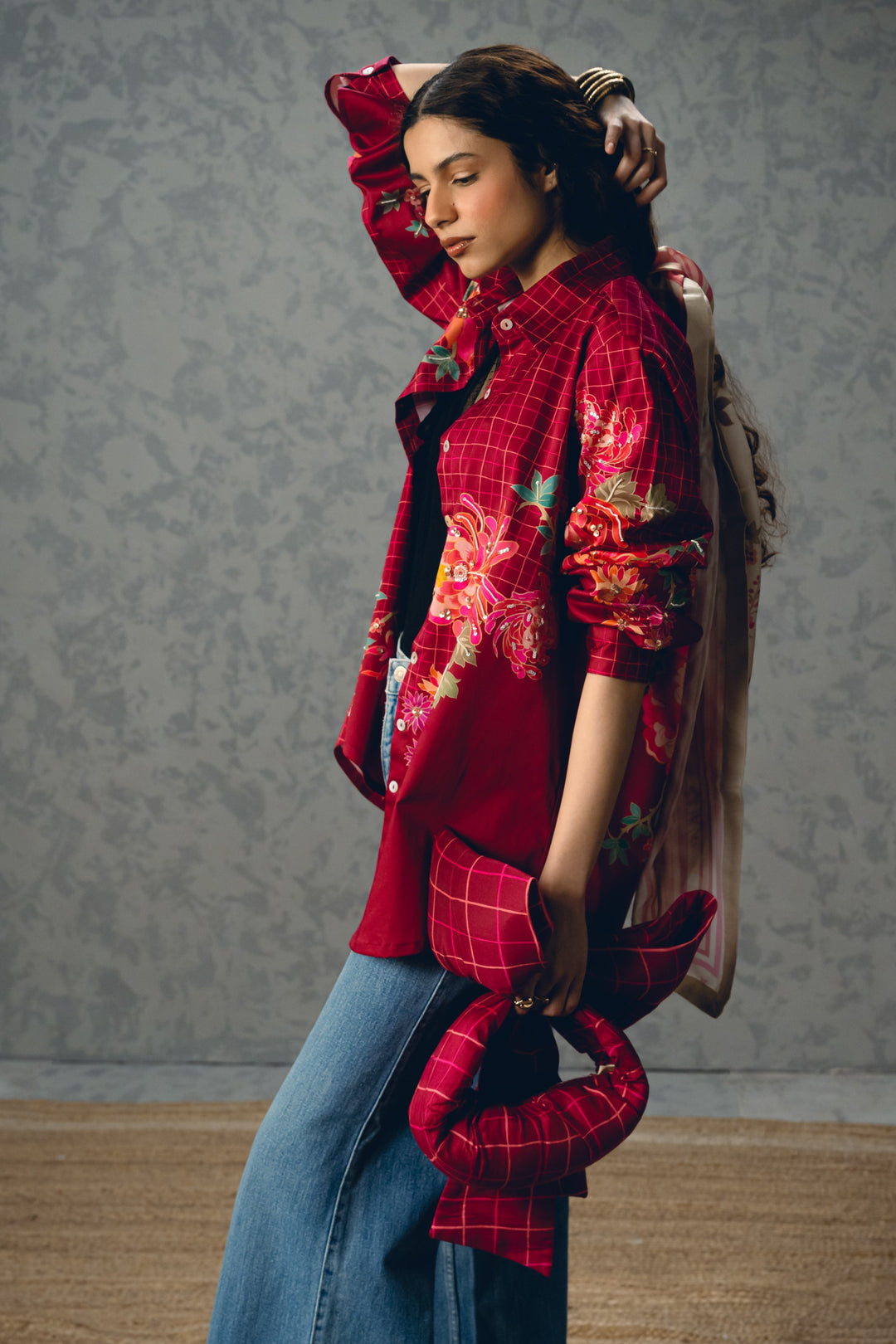 Jade shirt- BURGANDY