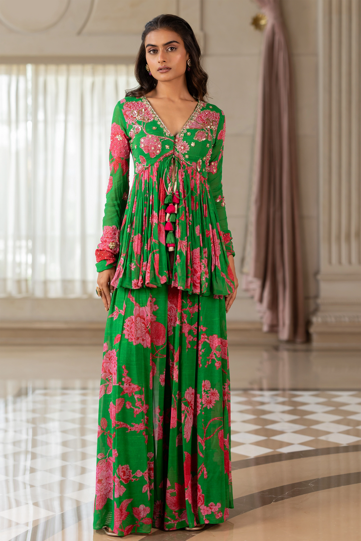 RISHA PEPLUM SET – GREEN