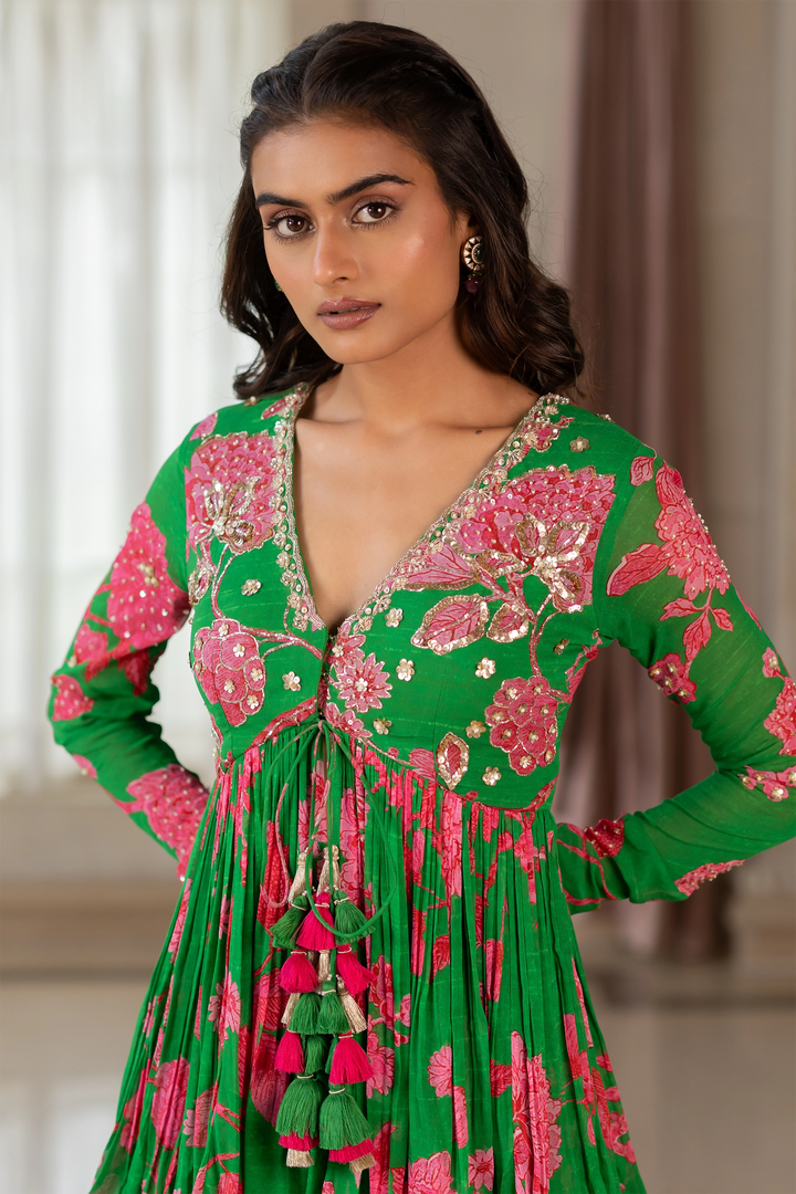 RISHA PEPLUM SET – GREEN