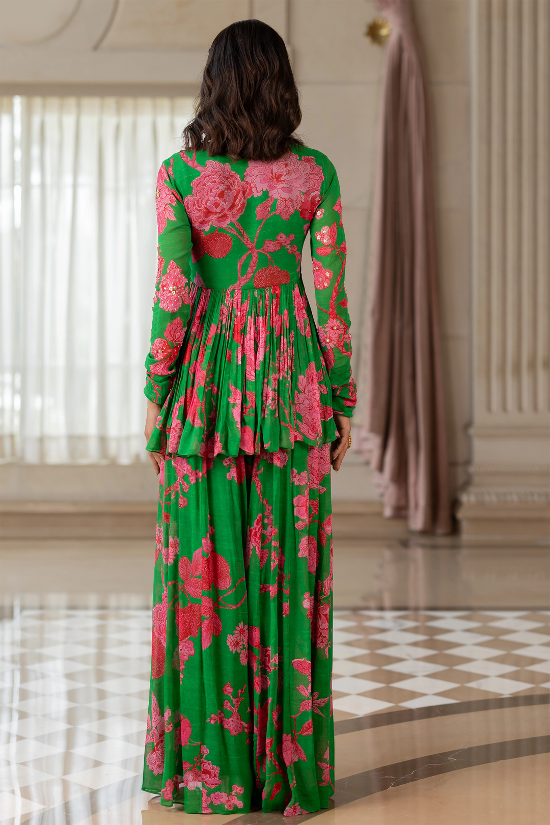 RISHA PEPLUM SET – GREEN