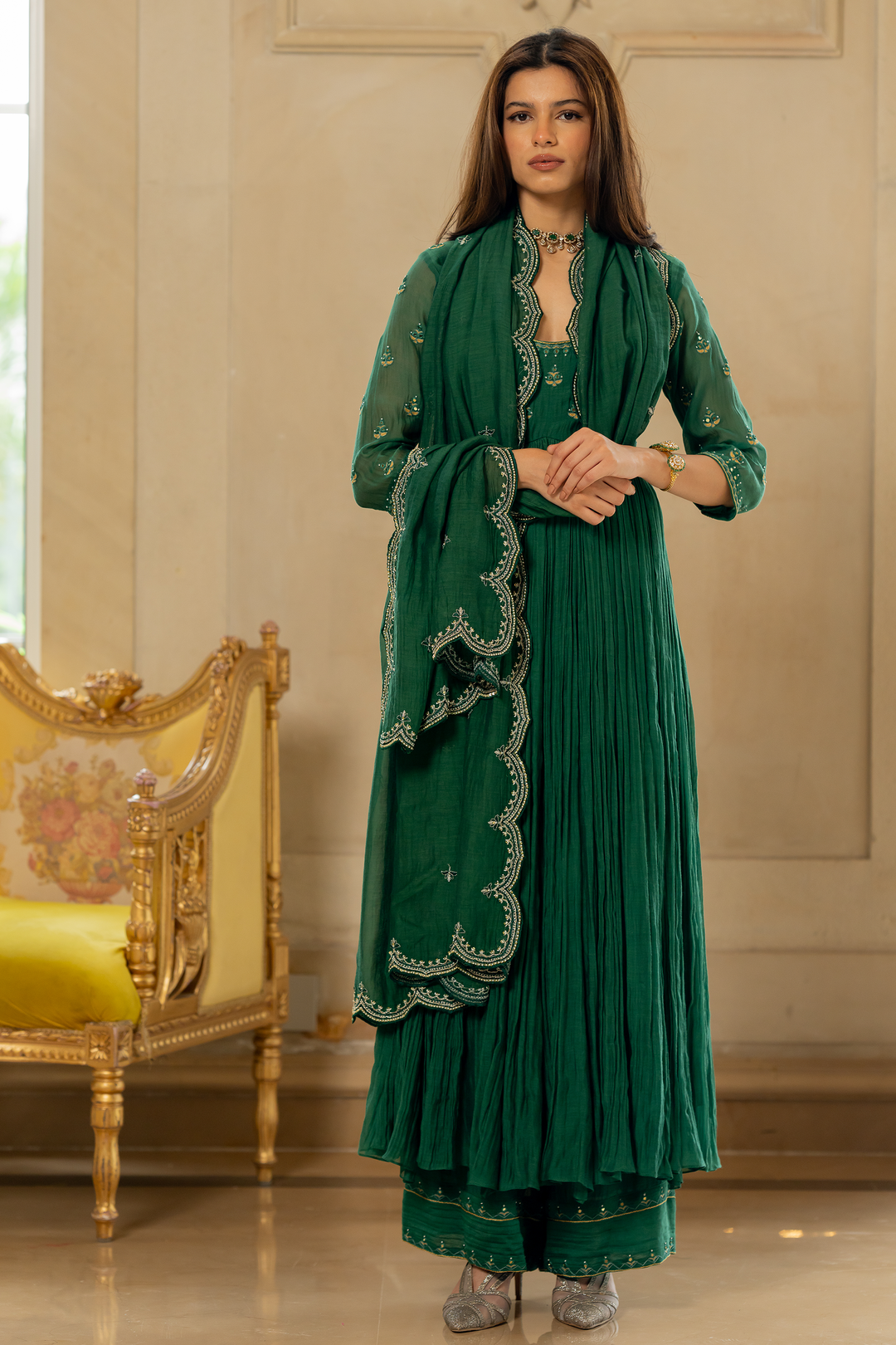 LARISSA ANARKALI SET – GREEN