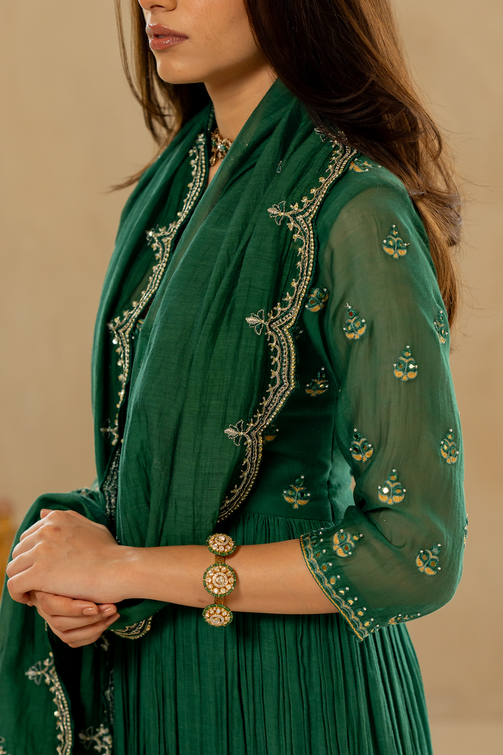 LARISSA ANARKALI SET – GREEN