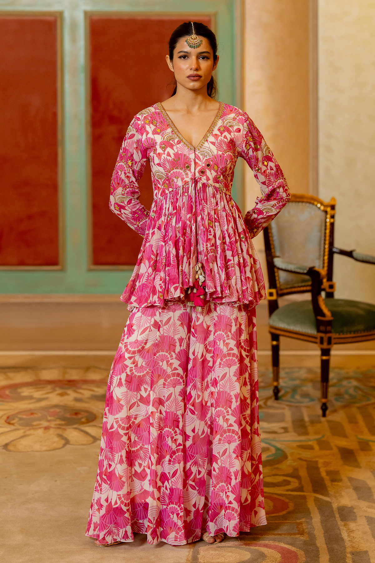 Pink Risha RISHA PEPLUM SET – PINK – paulmiandharsh