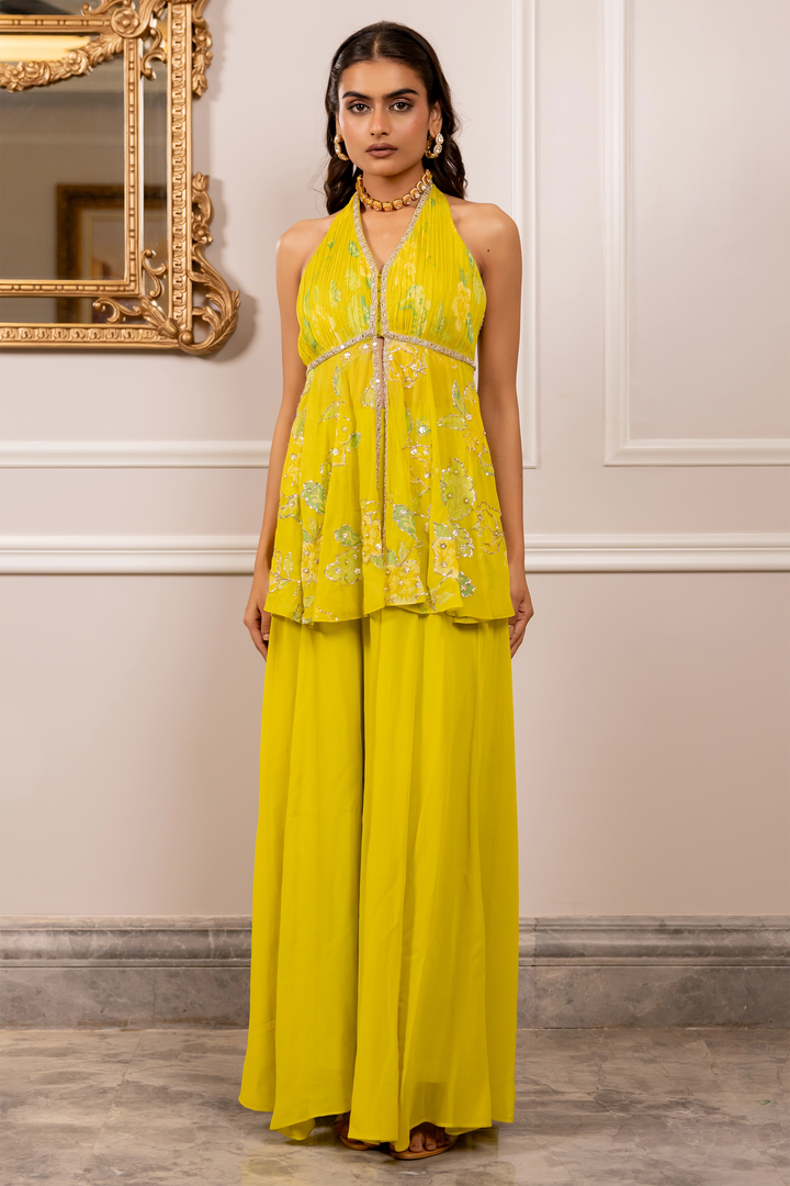 MELINDA PEPLUM SET – YELLOW