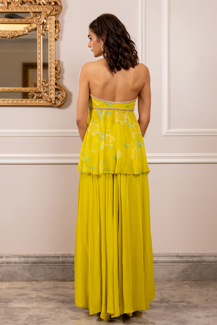 MELINDA PEPLUM SET – YELLOW