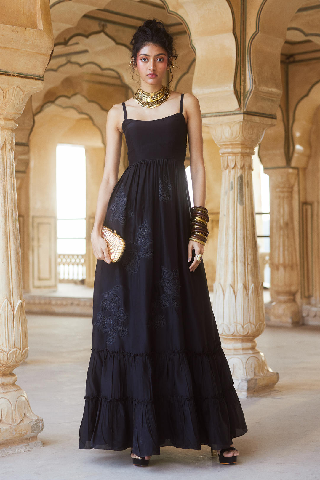 luna maxi dress black MANUR Luna Maxi Dress | Black
