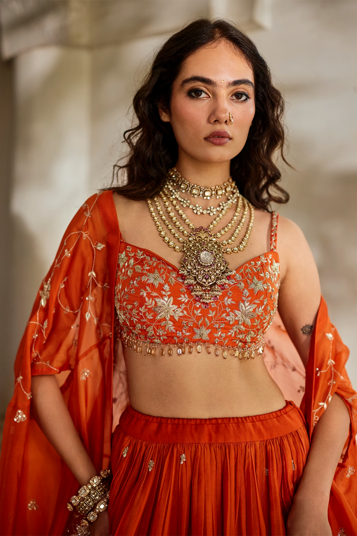 SARA CAPE LEHENGA SET