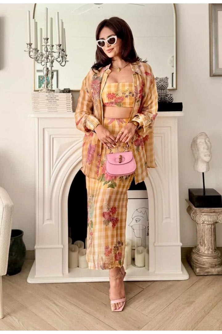 Roshni chopra in the Yuki shirt set