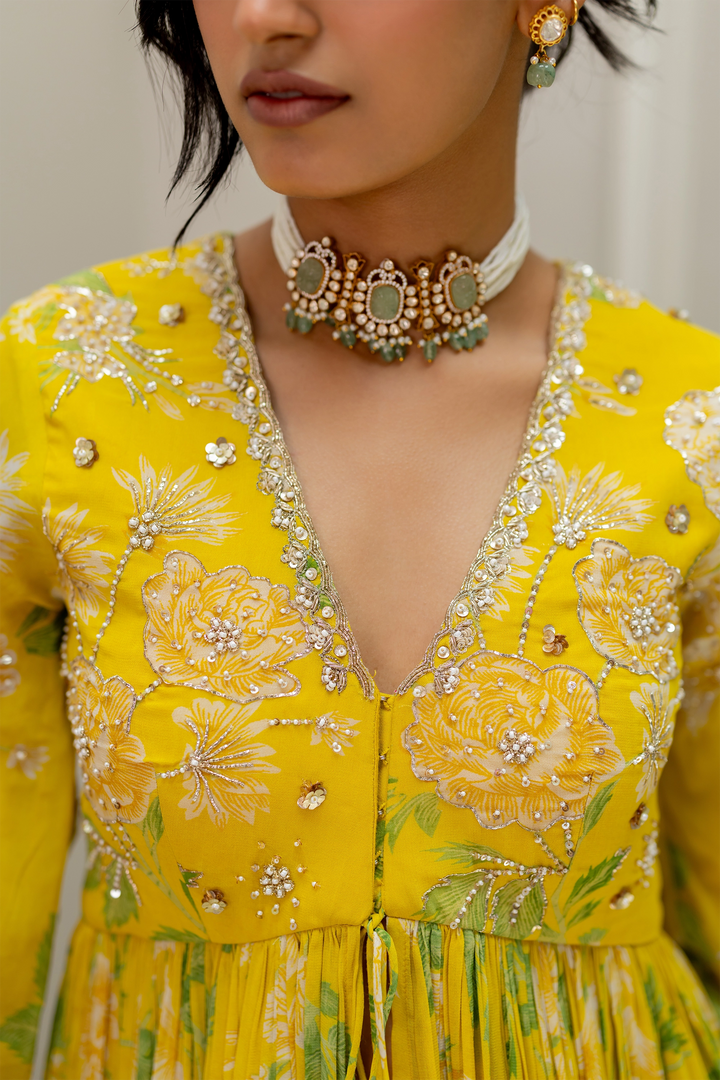 RISHA PEPLUM SET – YELLOW