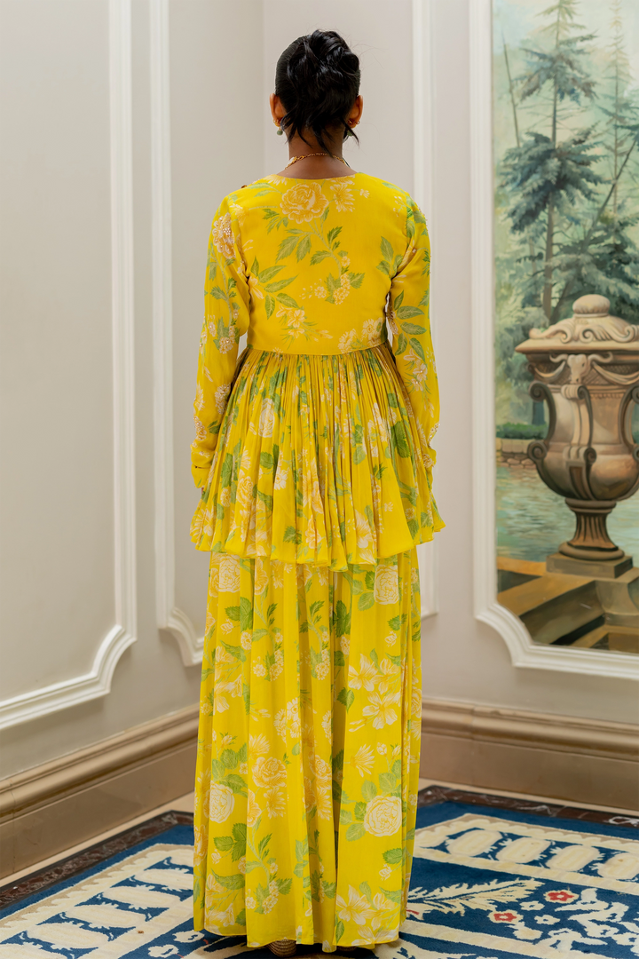 RISHA PEPLUM SET – YELLOW