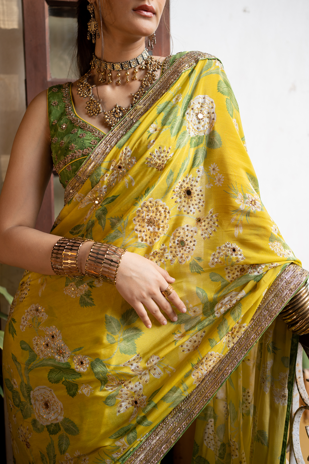 Neha Singh in the TRISHA SAREE SET