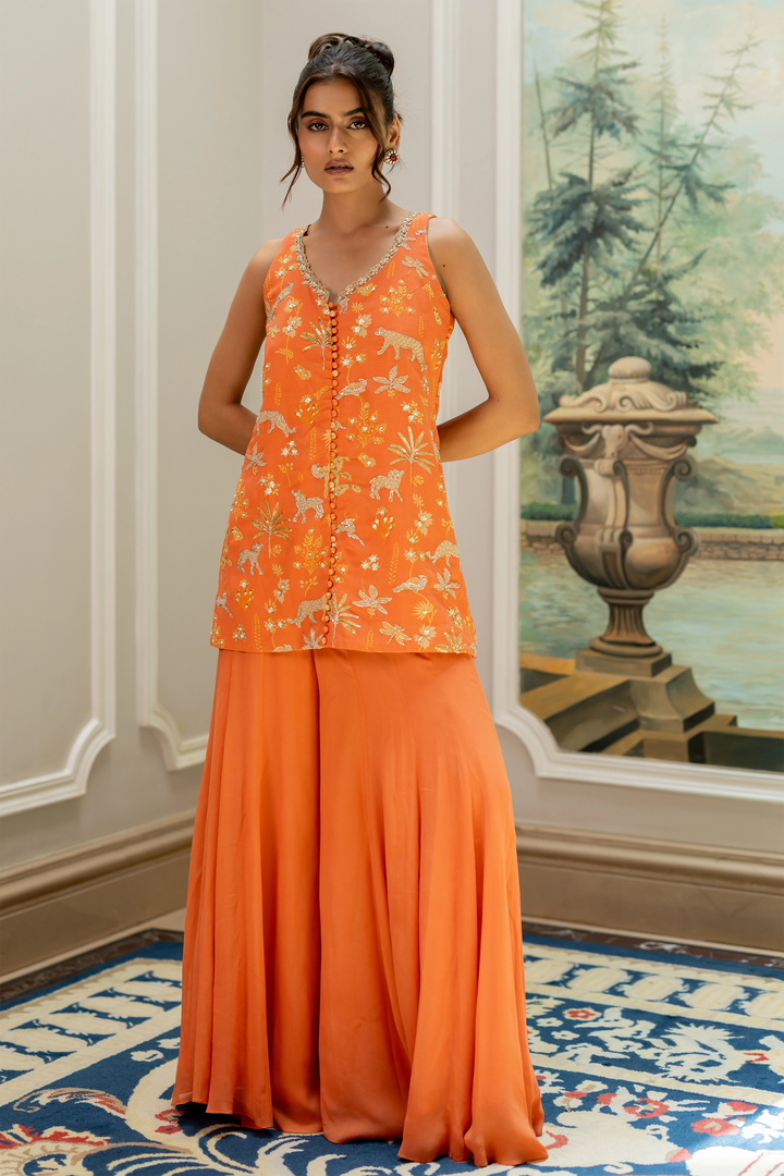 YANIKA KURTA SET – ORANGE