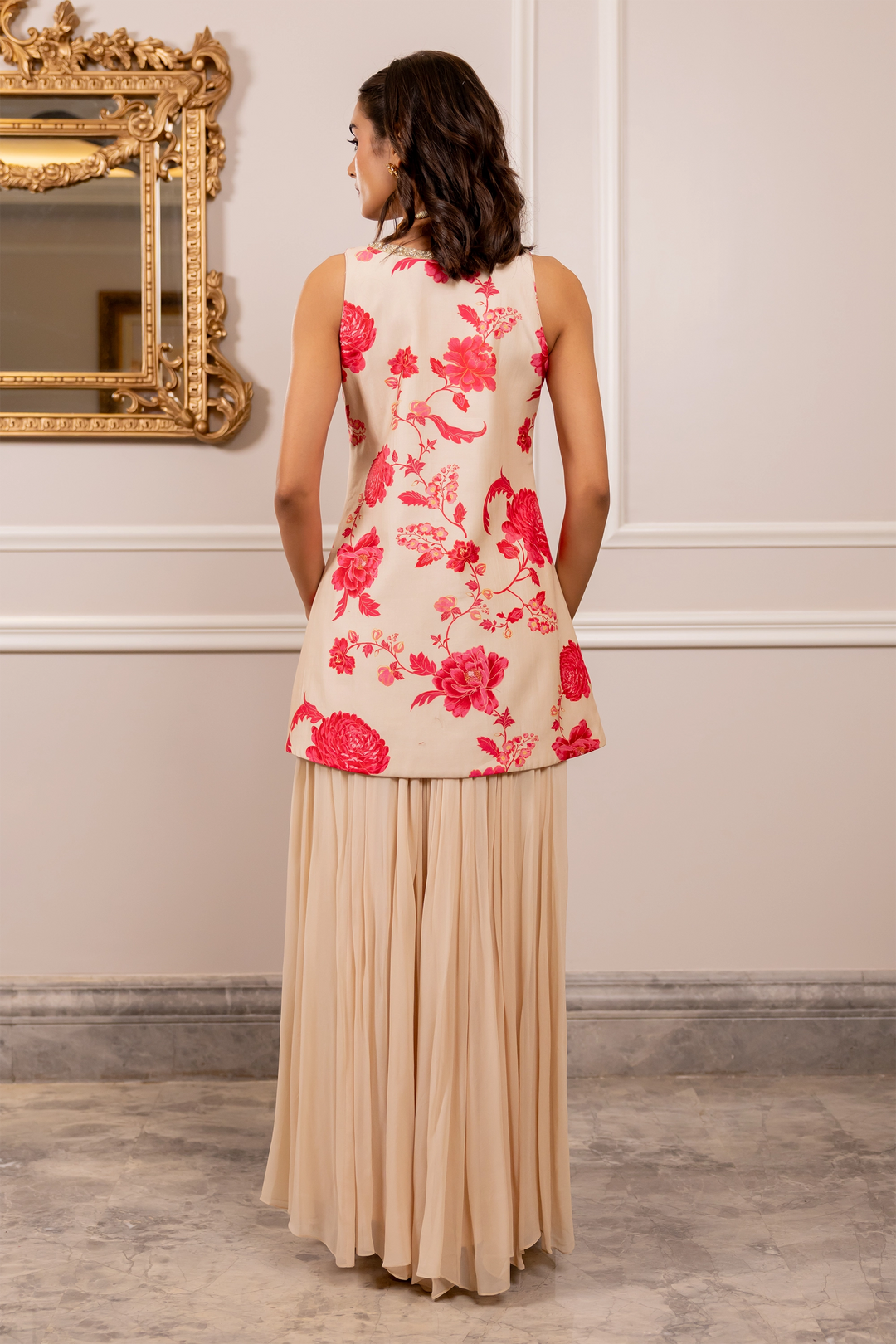 YANIKA KURTA SET – OFF WHITE AND PINK