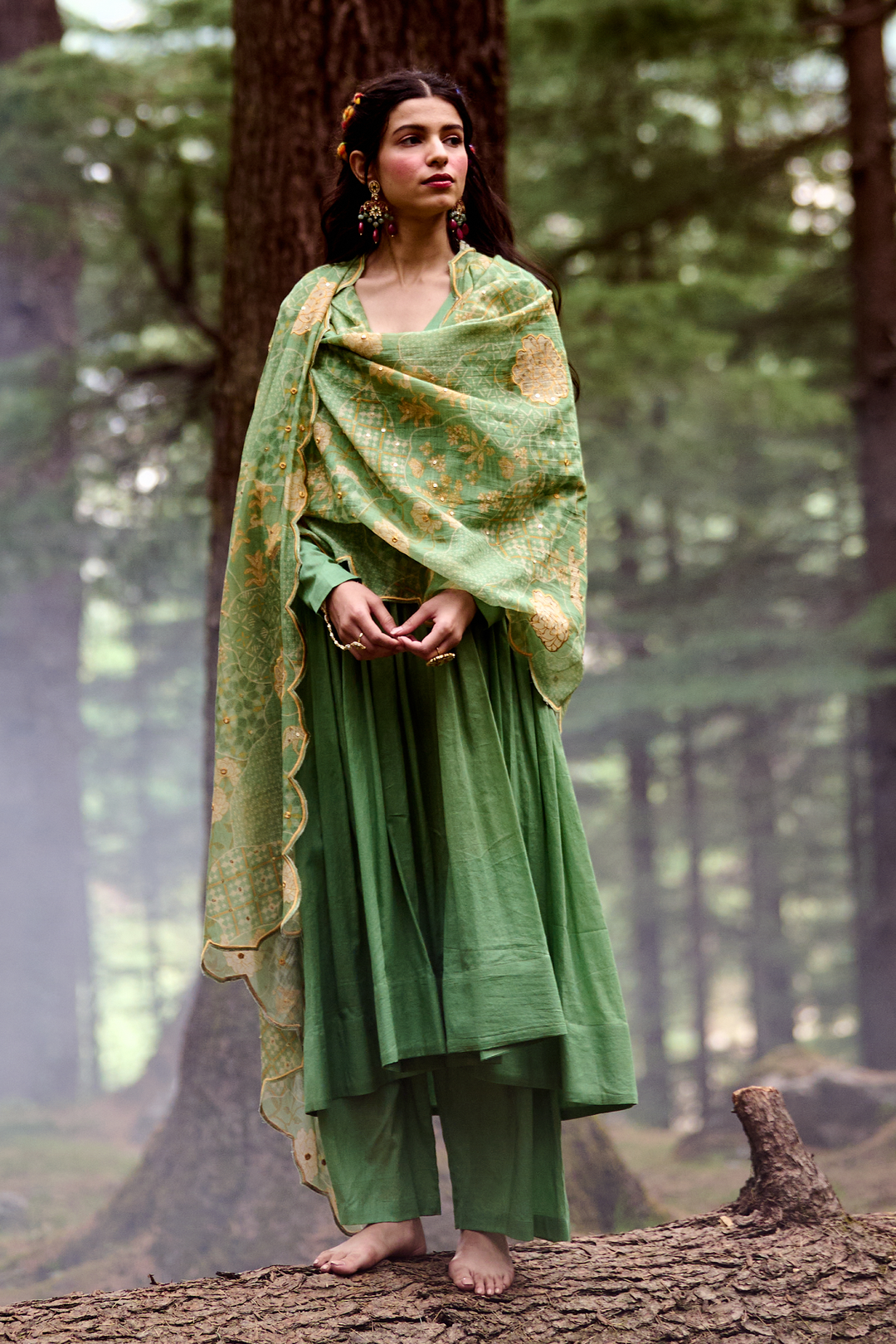 LOU ANARKALI SET – GREEN