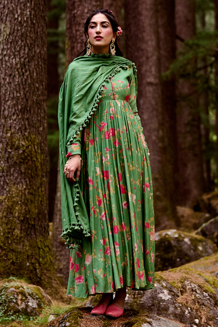 KENDAL ANARKALI SET – GREEN