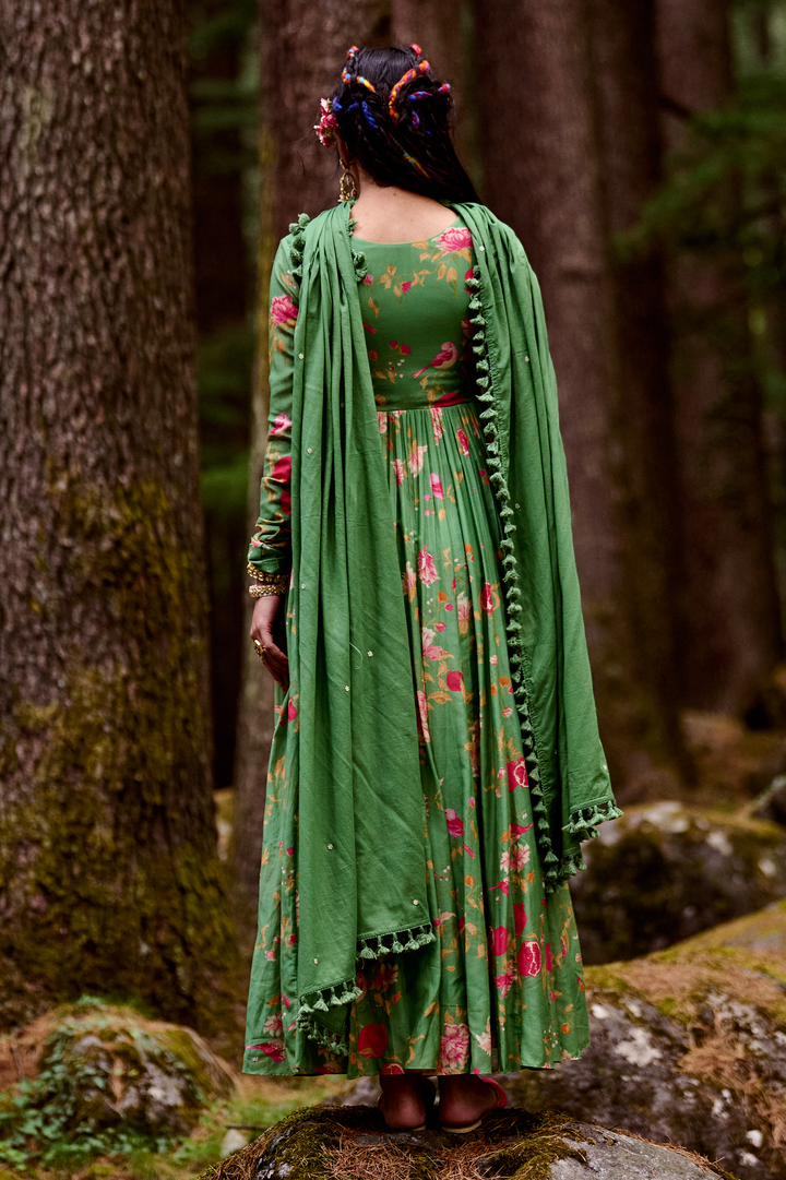 KENDAL ANARKALI SET – GREEN