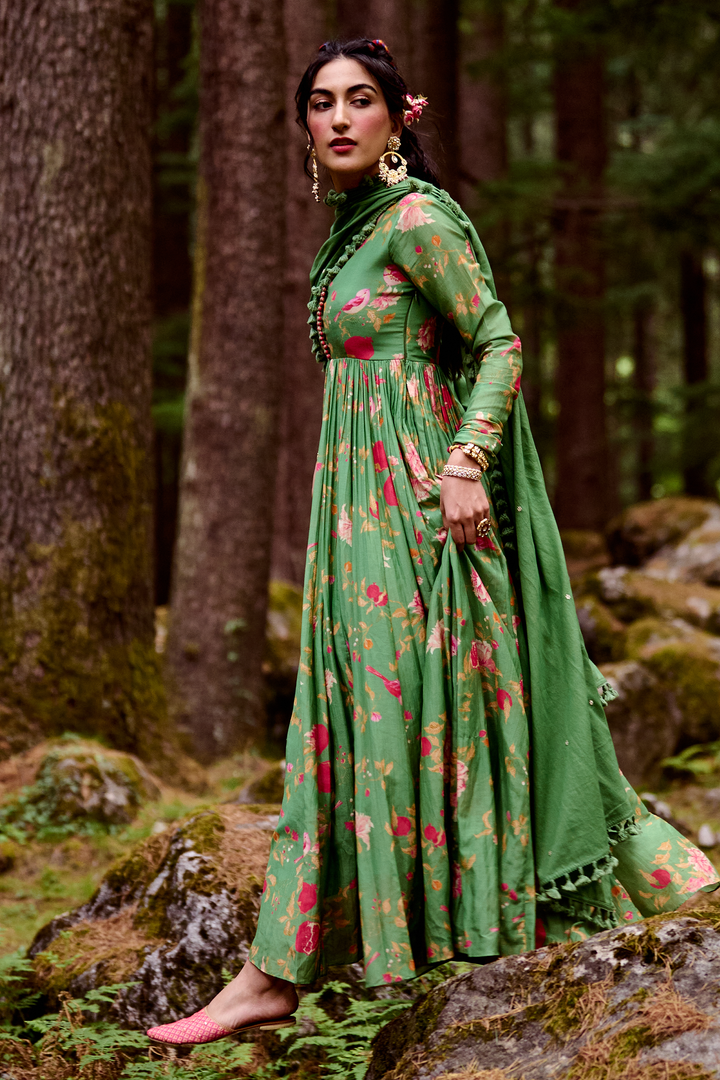 KENDAL ANARKALI SET – GREEN