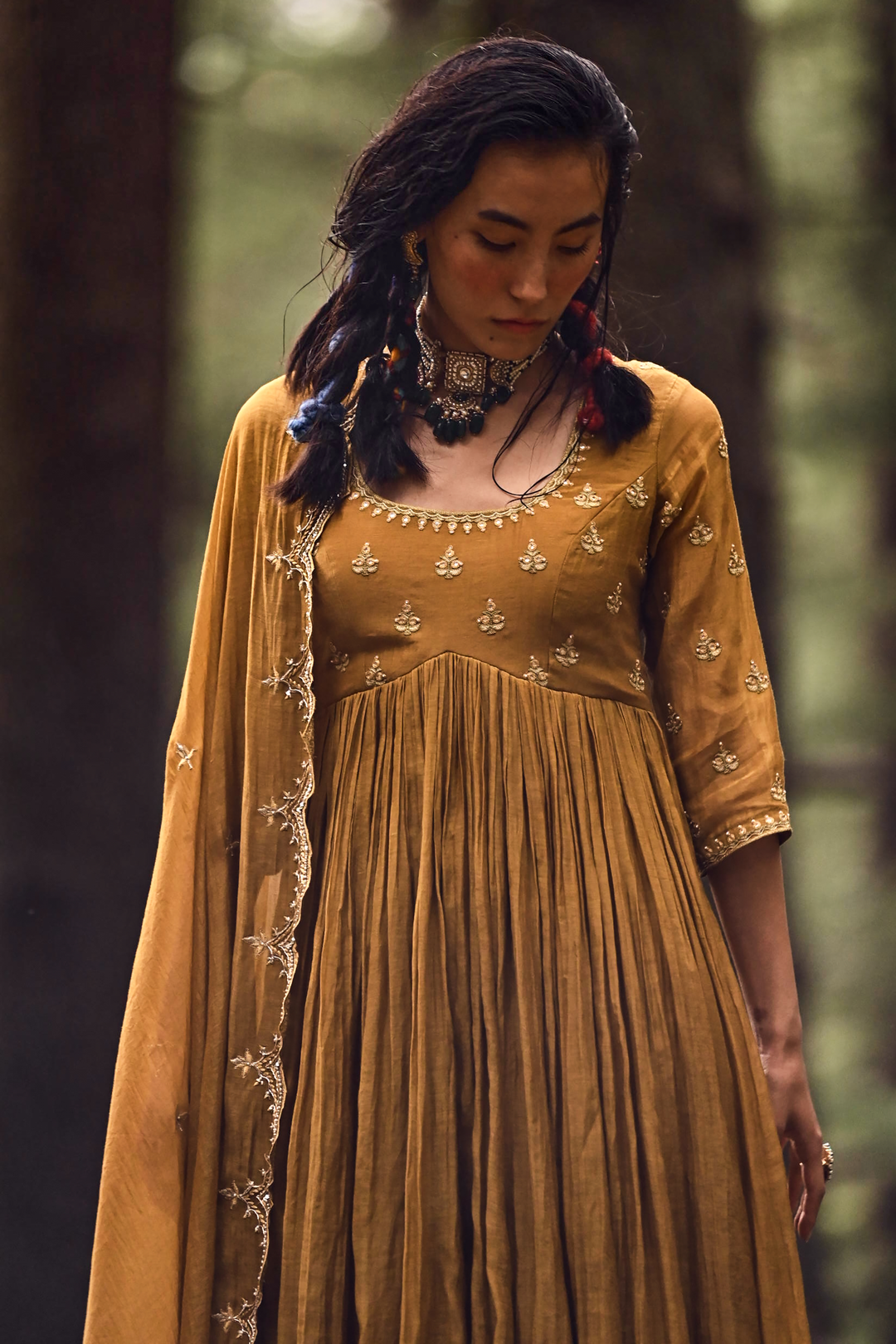 LARISSA ANARKALI SET – OCHRE