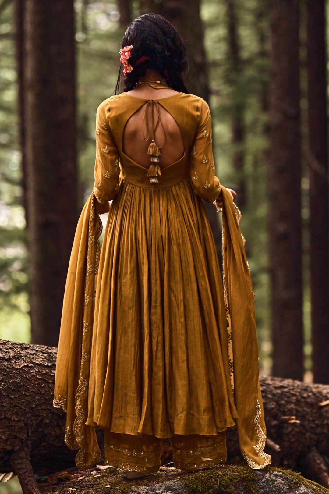 LARISSA ANARKALI SET – OCHRE