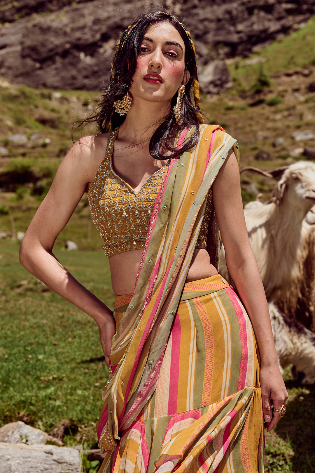 The Indie Electric in the JESSICA SAREE SET