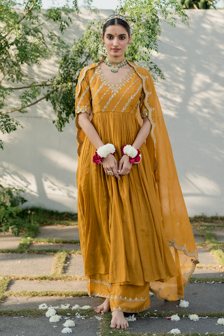 JEHAN ANARKALI SET – YELLOW