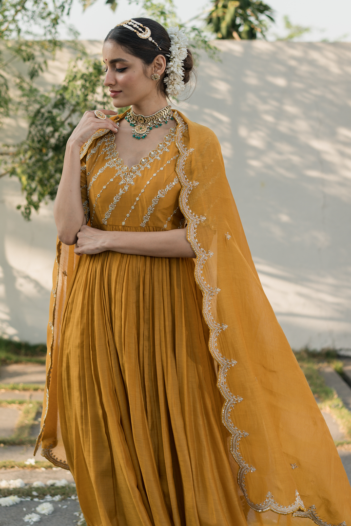 JEHAN ANARKALI SET – YELLOW