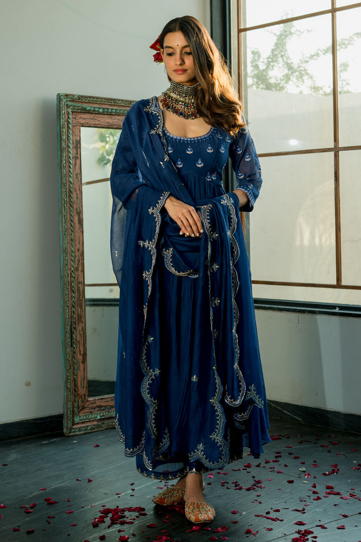 LARISSA ANARKALI SET – BLUE