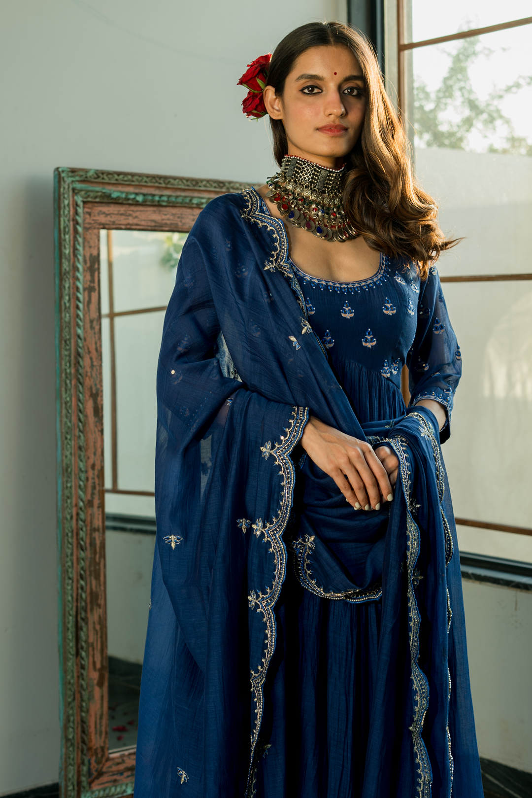 LARISSA ANARKALI SET – BLUE