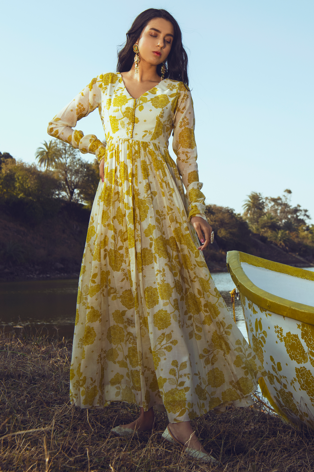 LISA ANARKALI SET – YELLOW