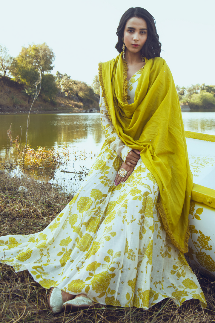 LISA ANARKALI SET – YELLOW