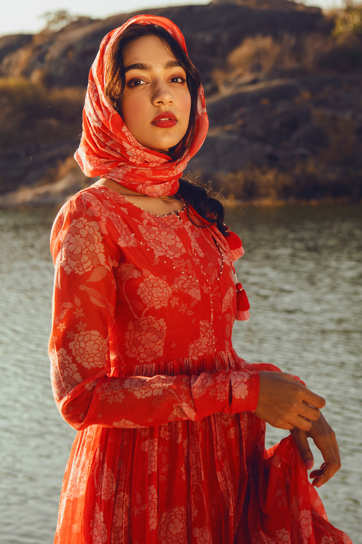 JUDITH ANARKALI SET – RED